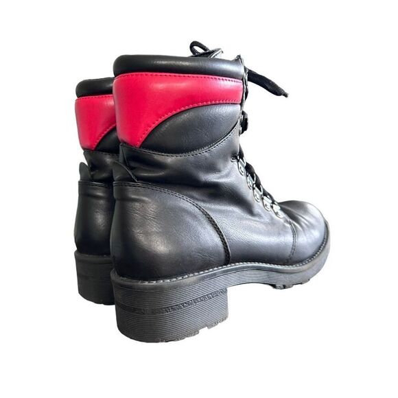 MIA WOMEN'S LACE-UP Size 8.5 LYZA BLACK/RED ANKLE WINTER COMBAT BOOTS - Picture 3 of 10